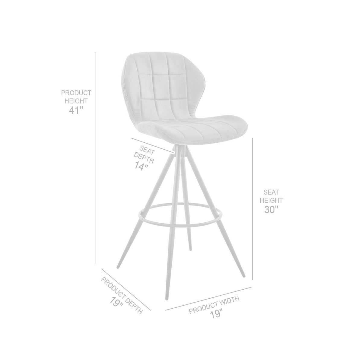 Charcoal Fabric Bar Stool H924942