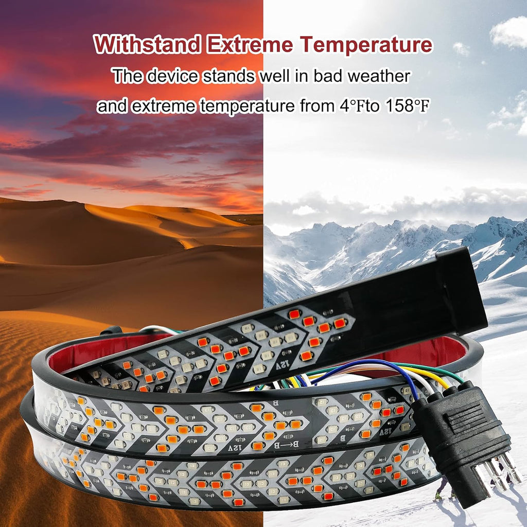 60 Inch 528 LED Tailgate Light Bar with 4-Pin Flat Connector Pack of 2 J943