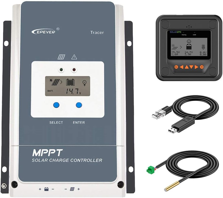 MPPT Solar Charge Controller 80A Negative Ground 200V with Remote Meter H663179