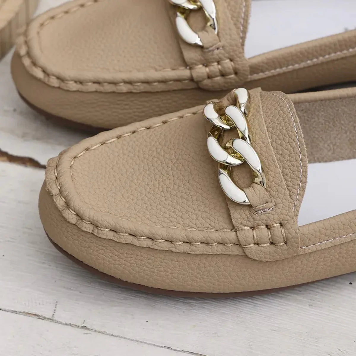 Leather Loafers V80849