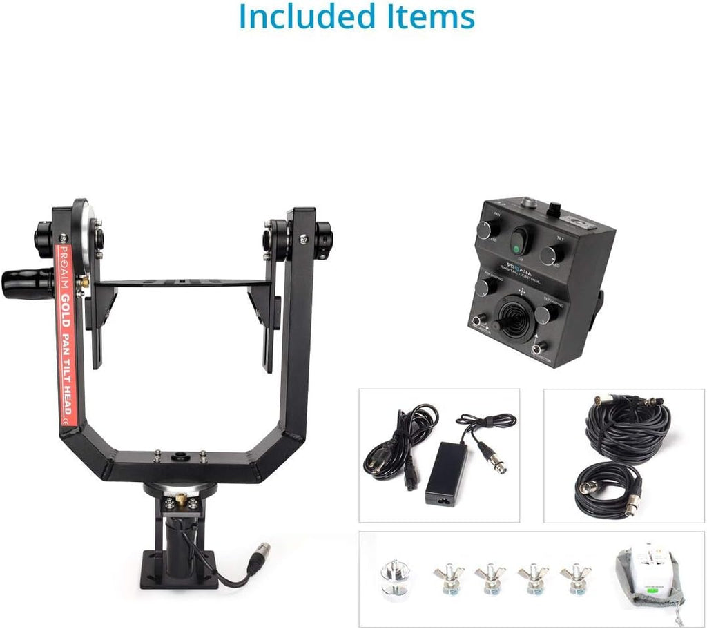 Gold Camera Pan Tilt Head with 12V Joystick Control T56106