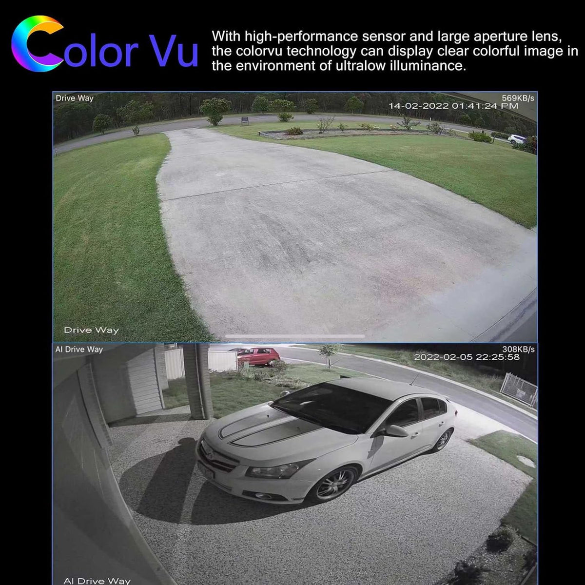 8MP Colorvu POE IP Camera with Mic, 4K Outdoor Bullet Security with 98ft Full Color Night Vision, 2.8 mm Fixed Lens, IP67 W603213