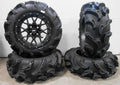 Black 14 Wheels and 27 Tires 4x110 Bolt Pattern W5878