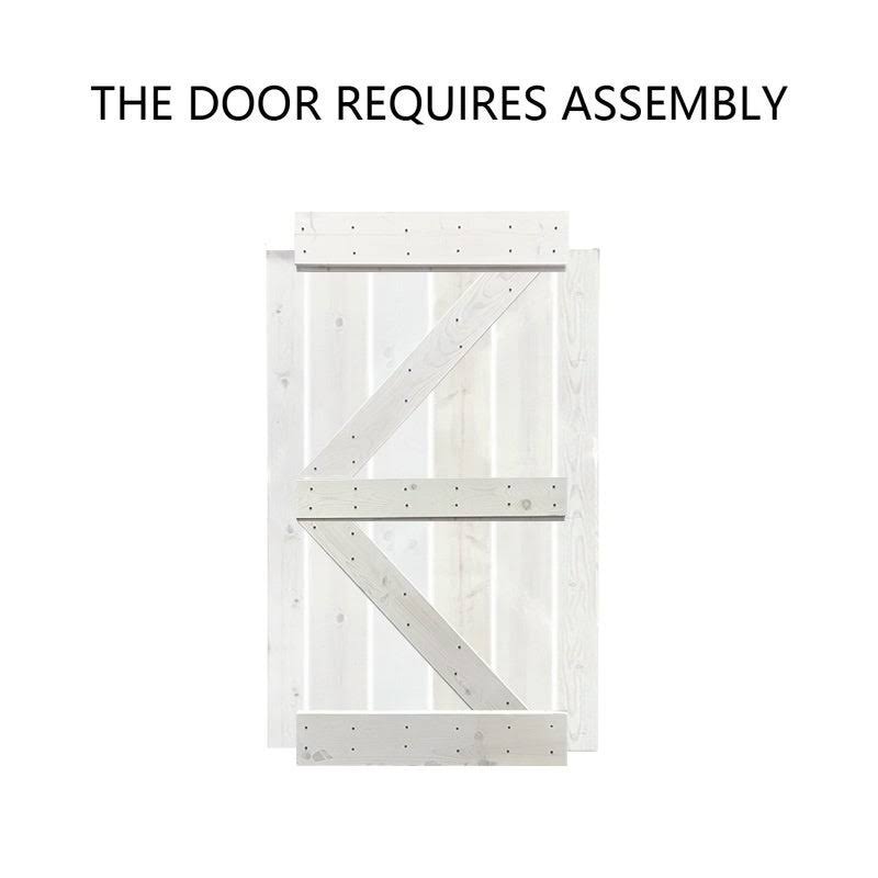 Stained Wood Sliding Barn Door with Hardware Kit K375