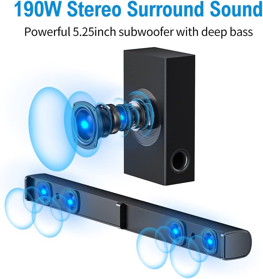 190W 2.1CH Sound Bar with Subwoofer Z566634