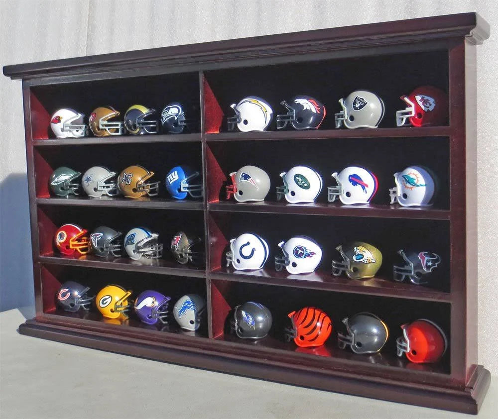 Mini Football Helmet Display Case Cabinet Rack with UV Protection K676548