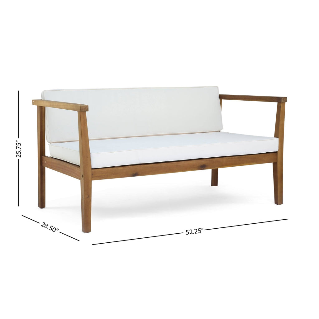 4-Seater Acacia Wood Chat Set with Coffee Table E463756
