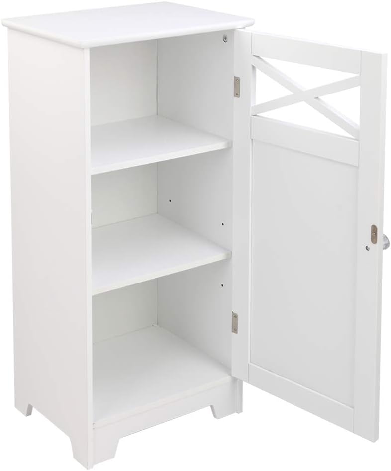 White Double Door Bathroom Cabinet P77003