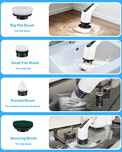 Cordless Electric Spin Scrubber with 8 Replaceable Brush Heads N27734
