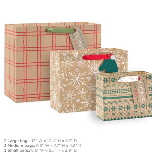 Kraft Gift Bags with Gift Tags, 8 Bags and 8 Tags E3421