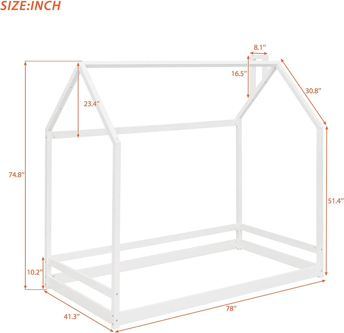 Wood Twin Size House Bed Q285284