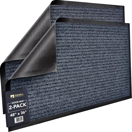 Front Door Mat 30x17 inches 2-Pack Gray Z154