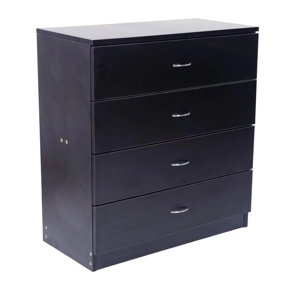 Black 4 Drawer Wood Nightstand X968812