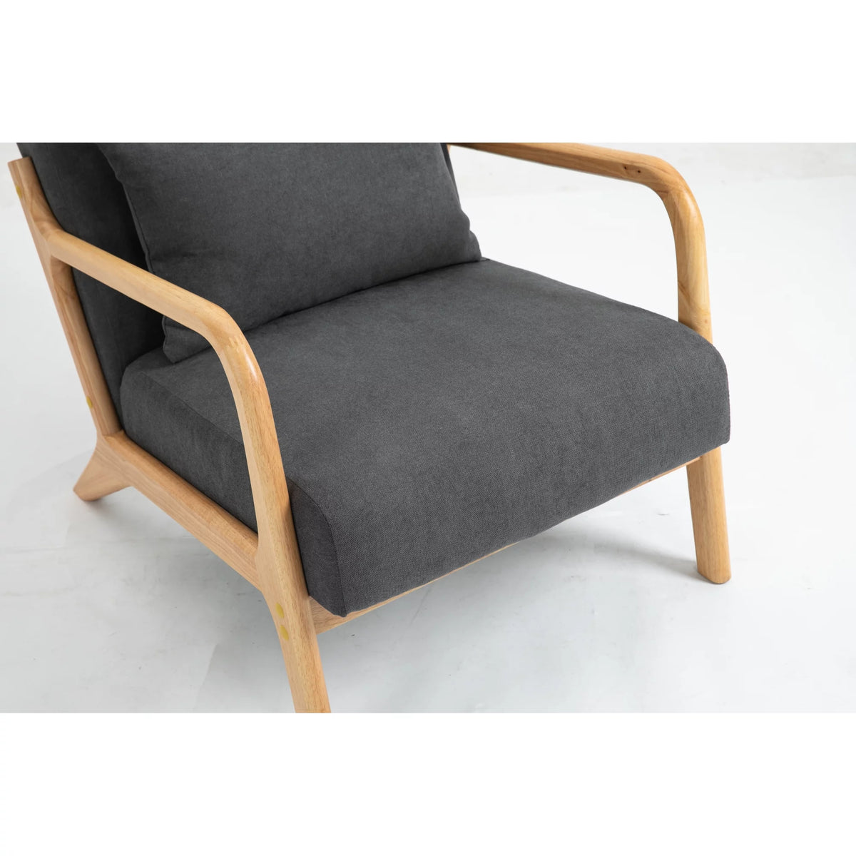 Mid Century Modern Upholstered Accent Chair with Wood Frame W8946