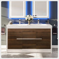 60 in. Gray Oak and White Bathroom Vanity with Double Acrylic Countertop I199113