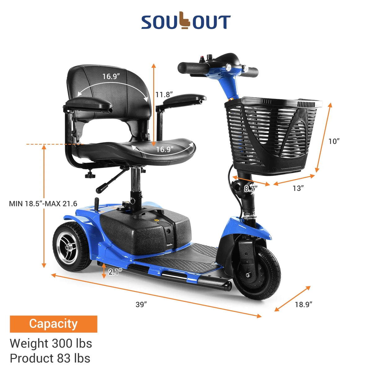 4 Wheels Portable Folding Power Mobility Scooter G566764