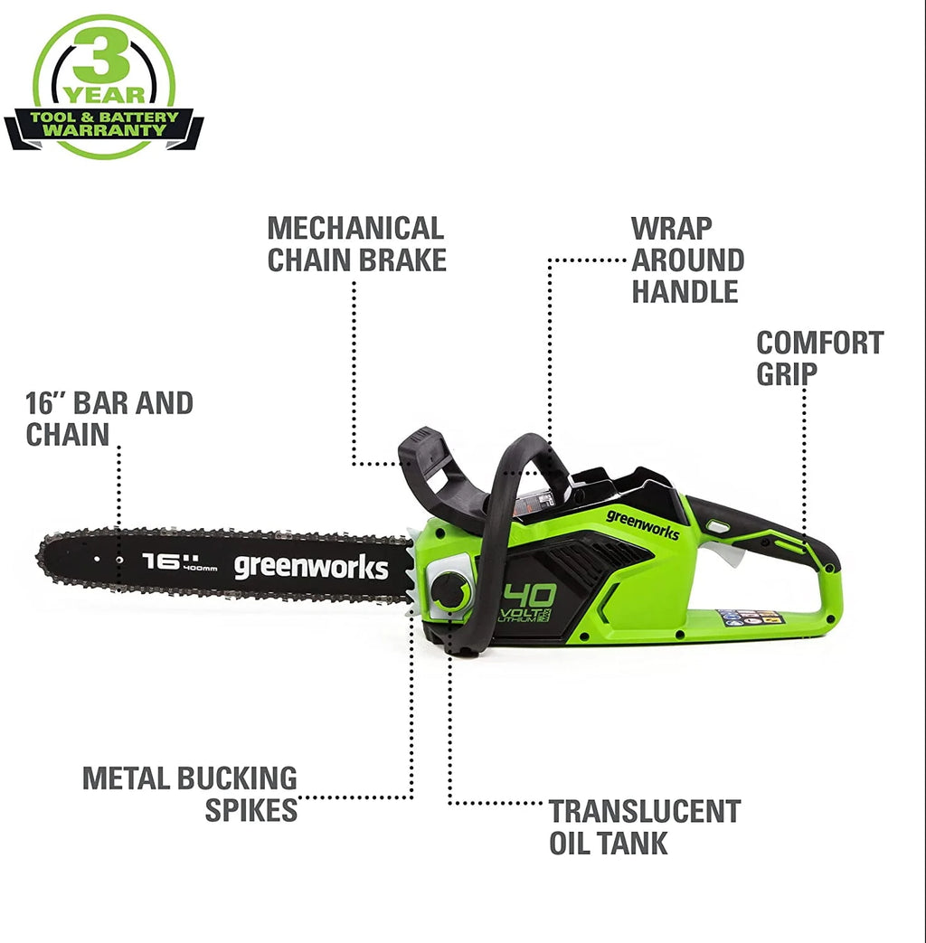40V 16-inch Brushless Chainsaw with 4 Ah Battery and Charger R67019