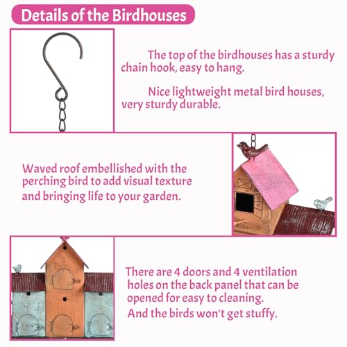 Large 4 Hole Metal Bird House with Bell M747