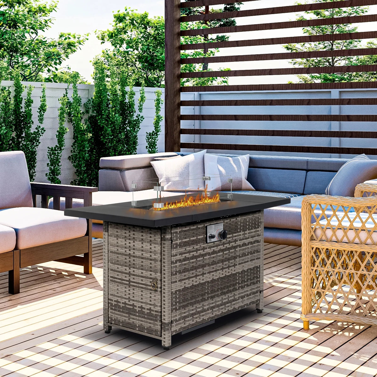 43.3 inch 50,000 BTU Propane Gas Fire Pit Table E580676