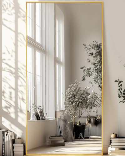 Black 71"x28" Full-Length Floor Mirror with Stand X791