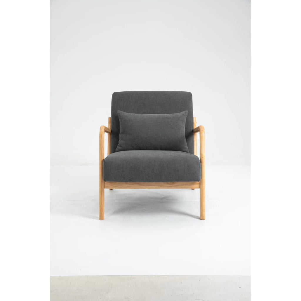Mid Century Modern Upholstered Accent Chair with Wood Frame W8946