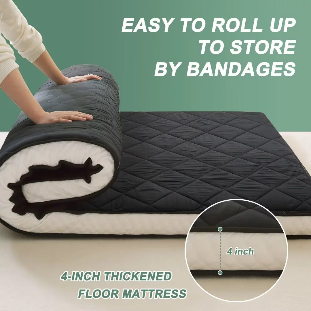 Japanese Floor Mattress 4 Thick Sherpa Fleece Folding Sleeping Pad 80*60 K469