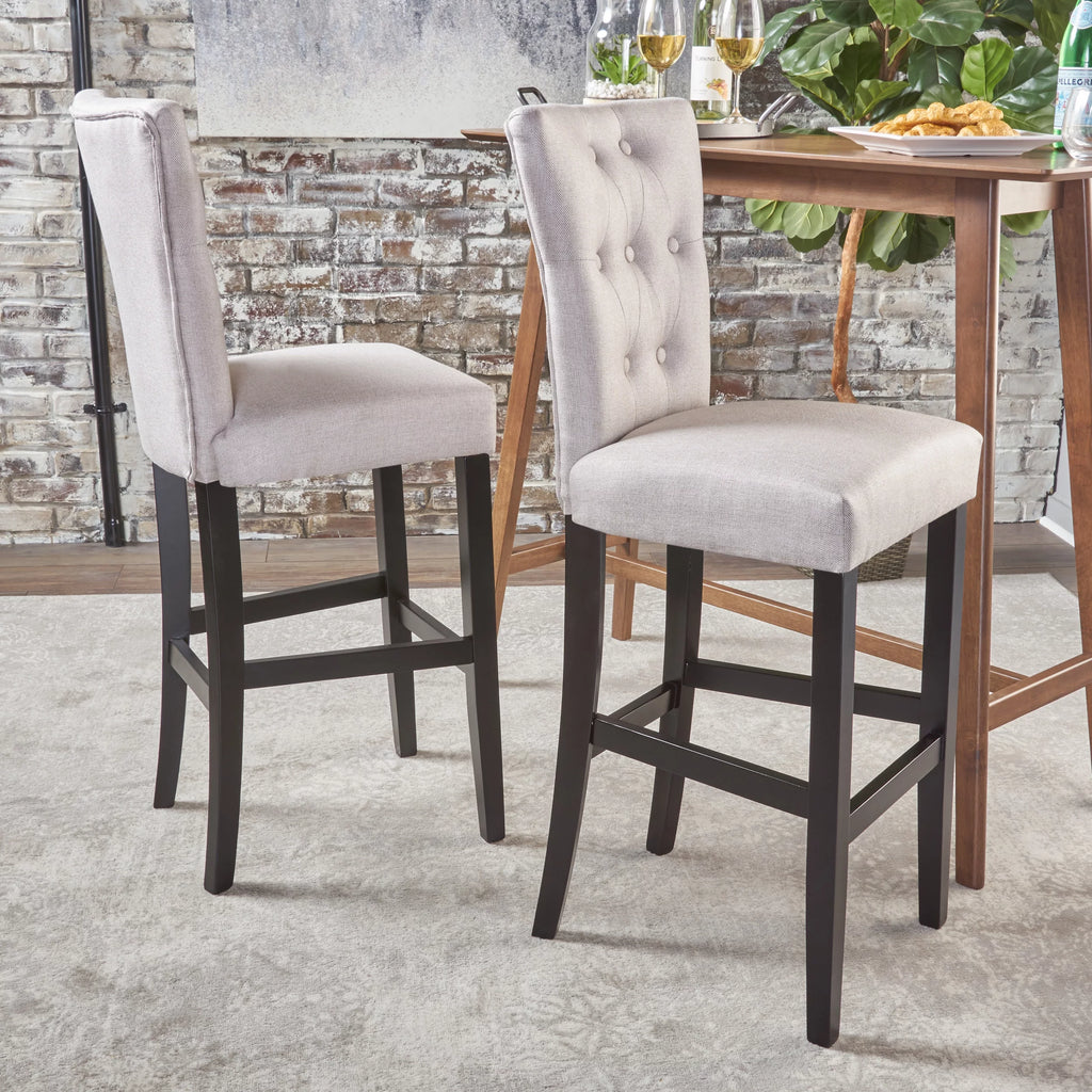 Wheat Fabric Barstools Set of 2 G88260