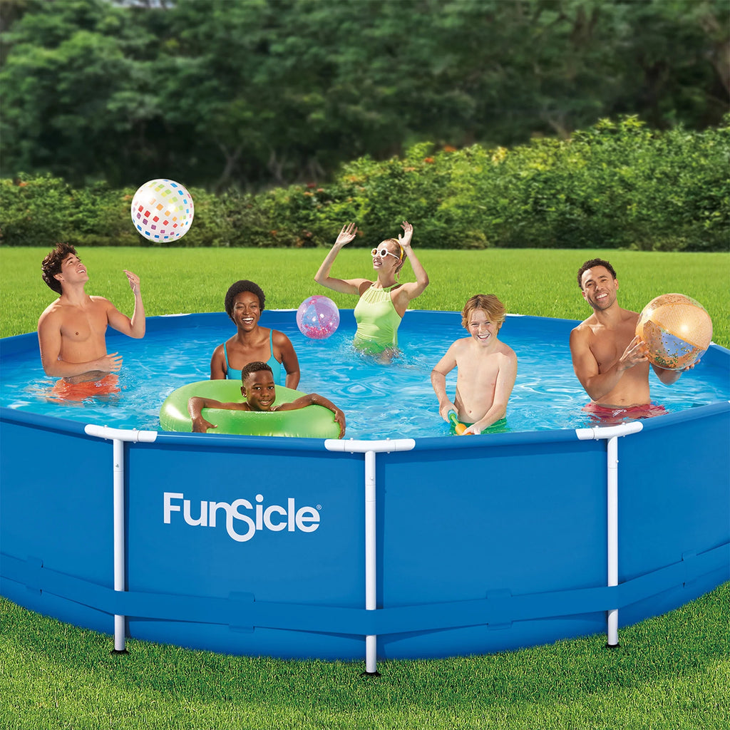 8'x30 Round Frame Above Ground Swimming Pool Set E58073