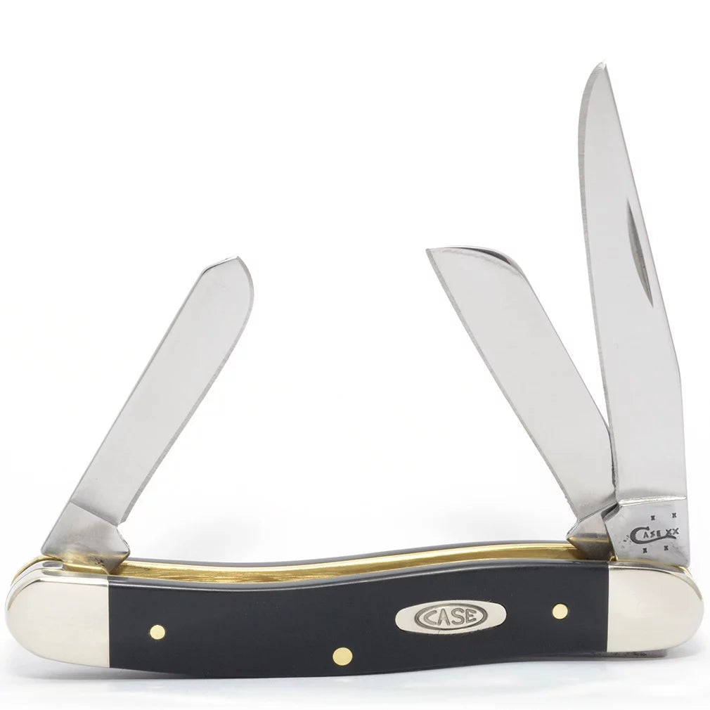 Pocket Knife Black Synthetic Medium Stockman M4690