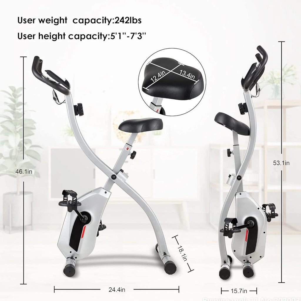 Folding Stationary Exercise Bike with LCD Monitor S989