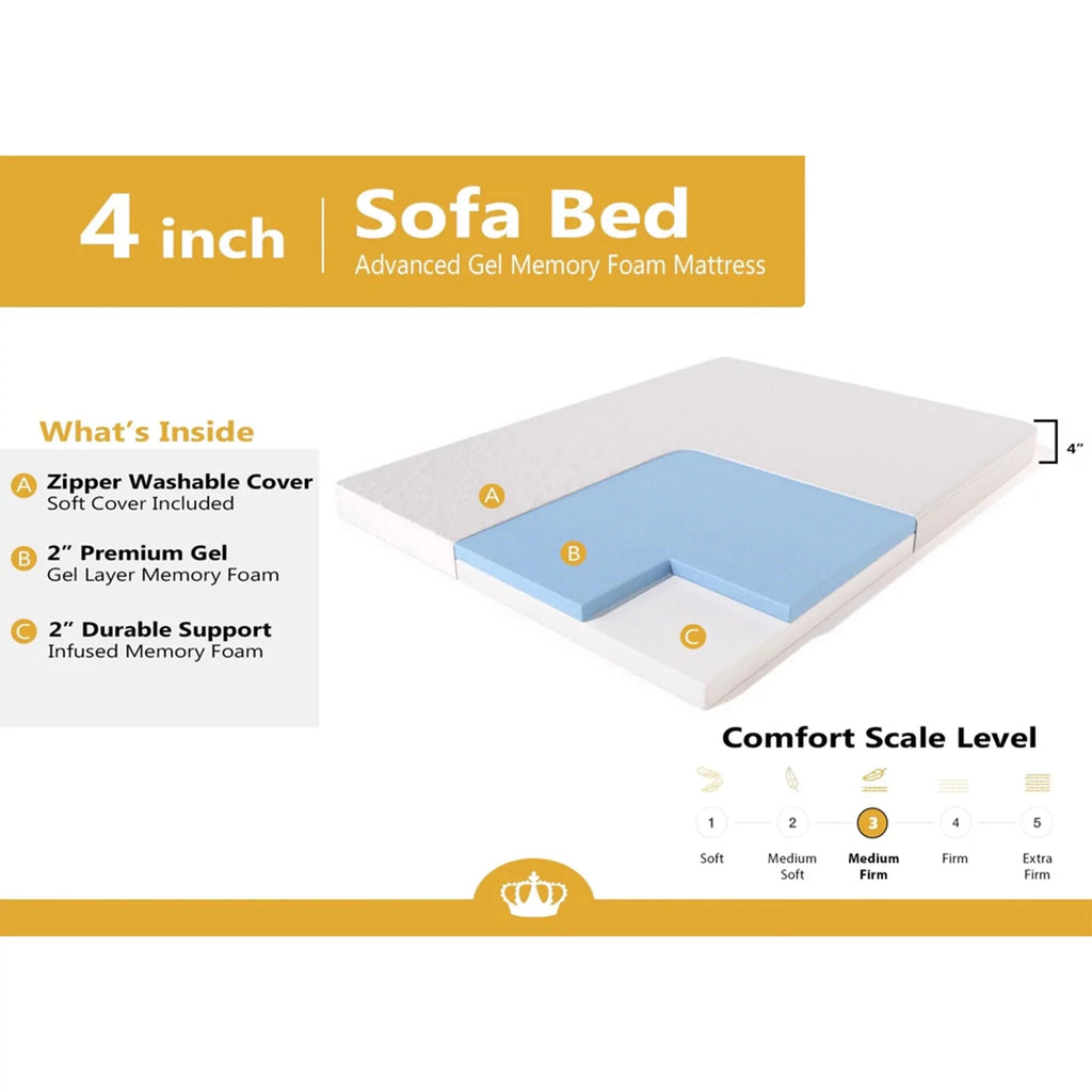 4-inch Cool Gel Memory Foam Mattress Queen Size G483690