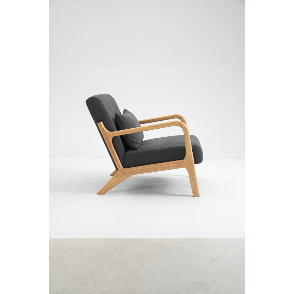 Mid Century Modern Upholstered Accent Chair with Wood Frame W8946