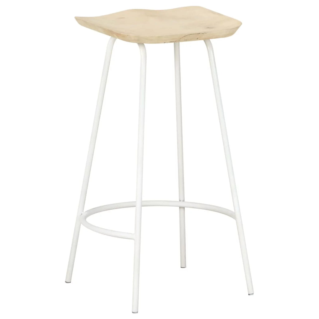 4 Piece Mango Wood Bar Stools with Footrest H1420
