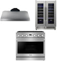 36 Gas Range, Range Hood and Wine Cooler Y857