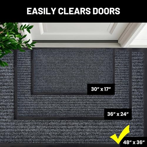 Front Door Mat 30x17 inches 2-Pack Gray Z154
