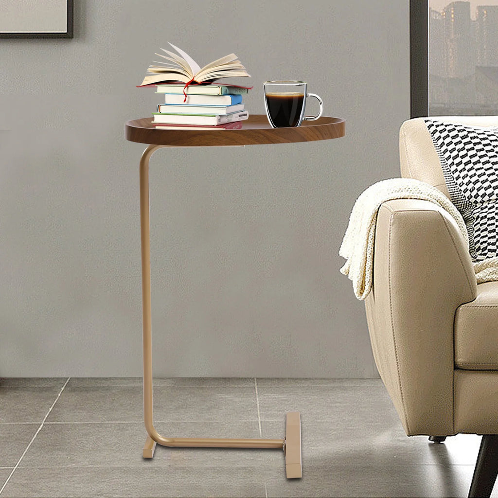 C-shaped Walnut End Table X339598