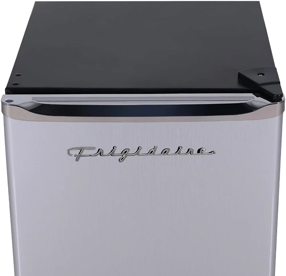 2.5-Cu. ft. Compact Retro Stainless Steel Refrigerator V43259