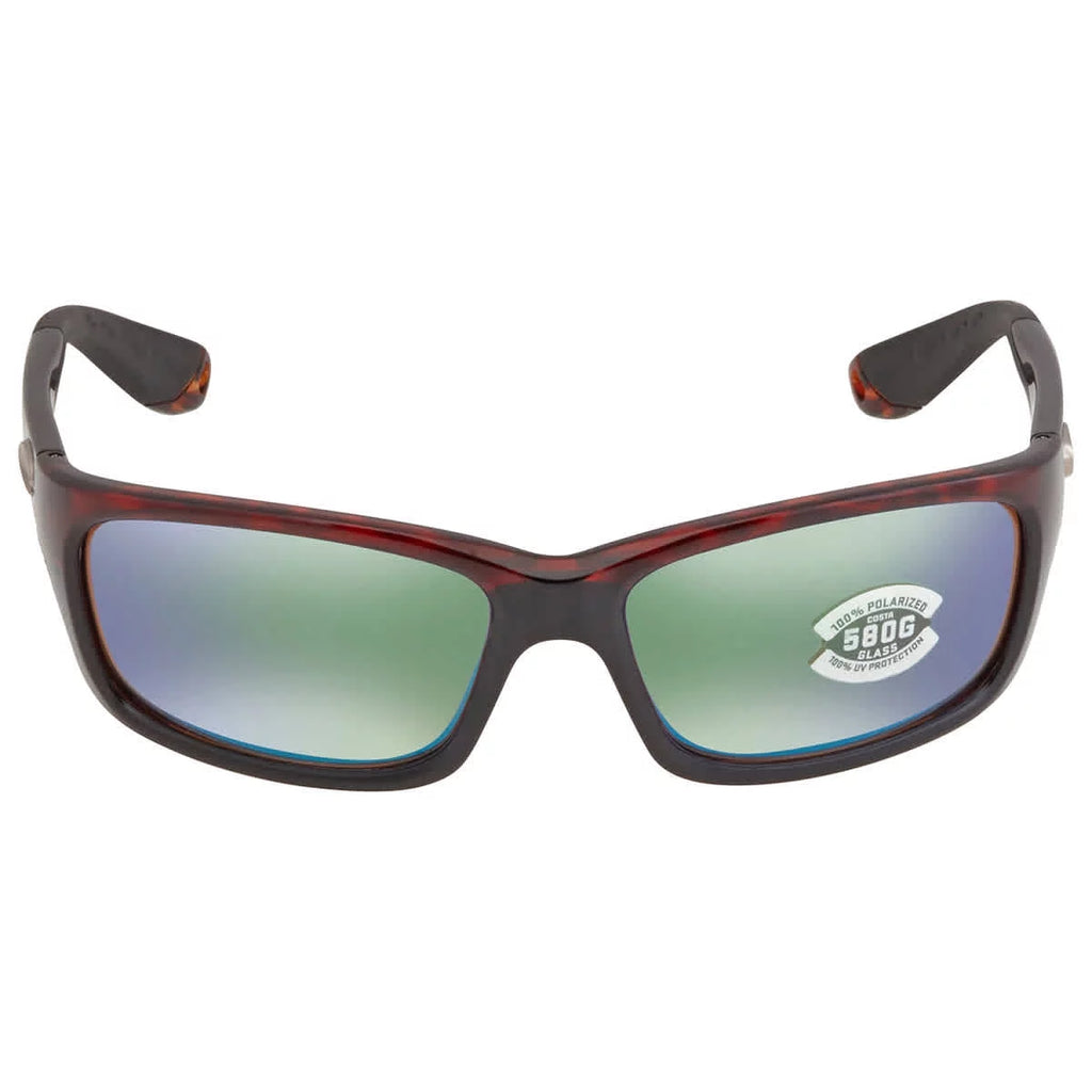 Green Mirror Polarized Glass Rectangular Men's Sunglasses I121037