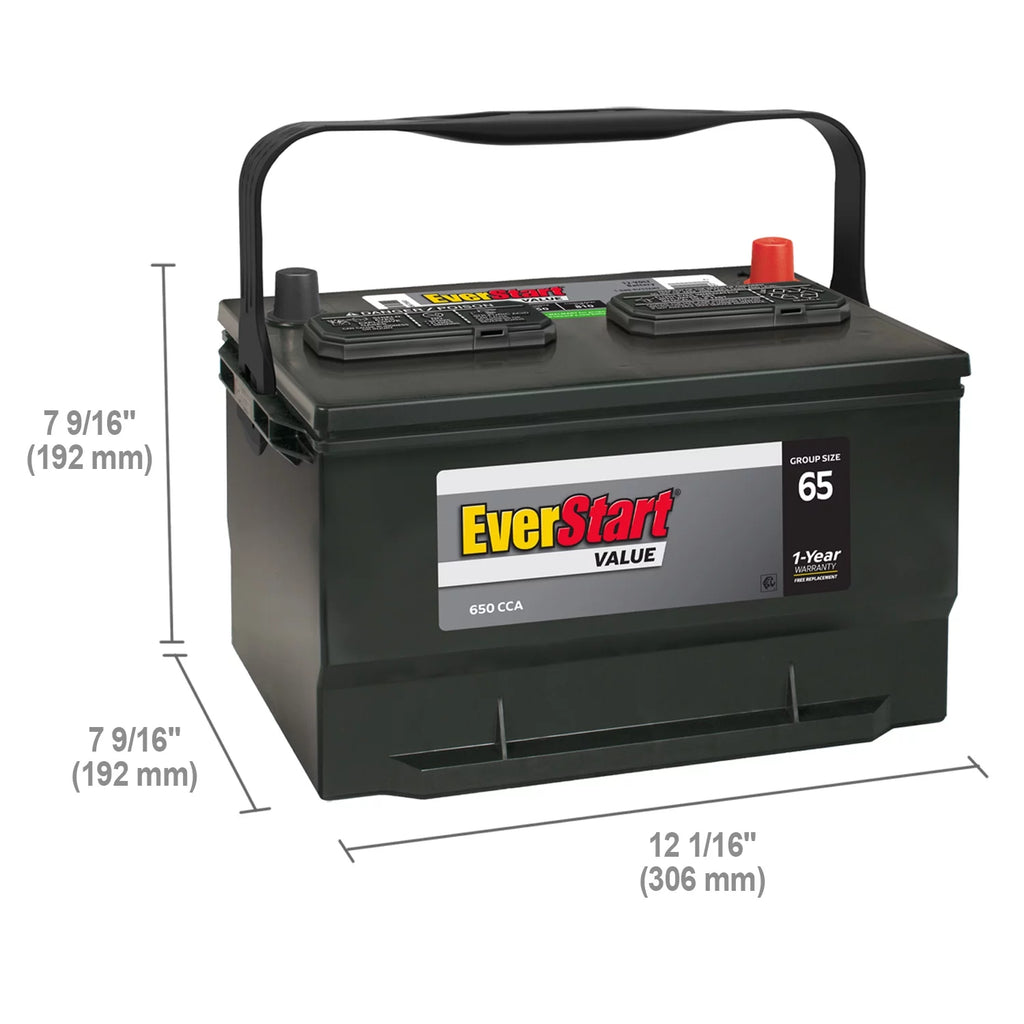 Lead Acid Automotive Battery Group Size 65 12 Volts 650 CCA K747517