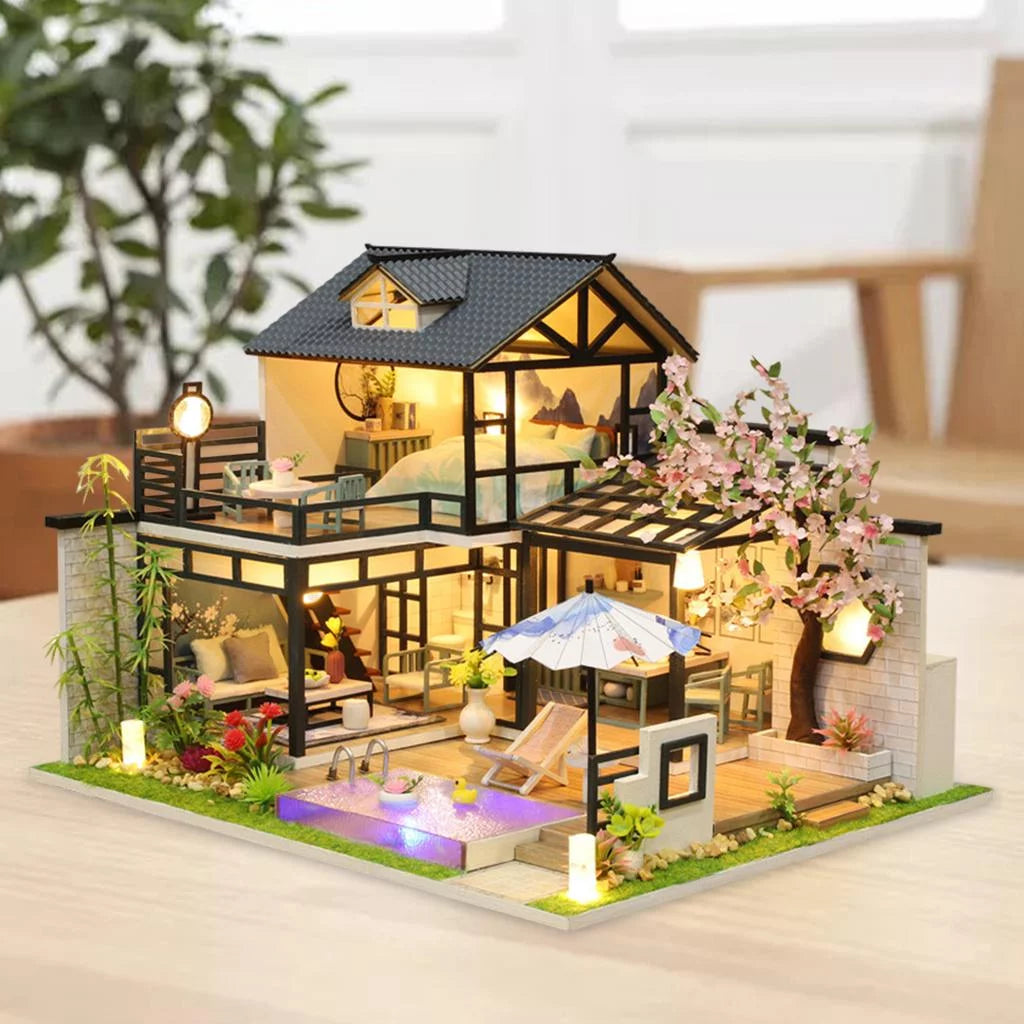DIY Wooden Dollhouse with Furniture O3098