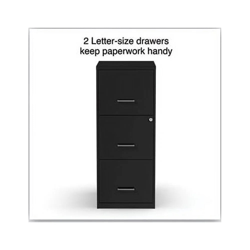 Black 3 Drawer Vertical File Cabinet P2760