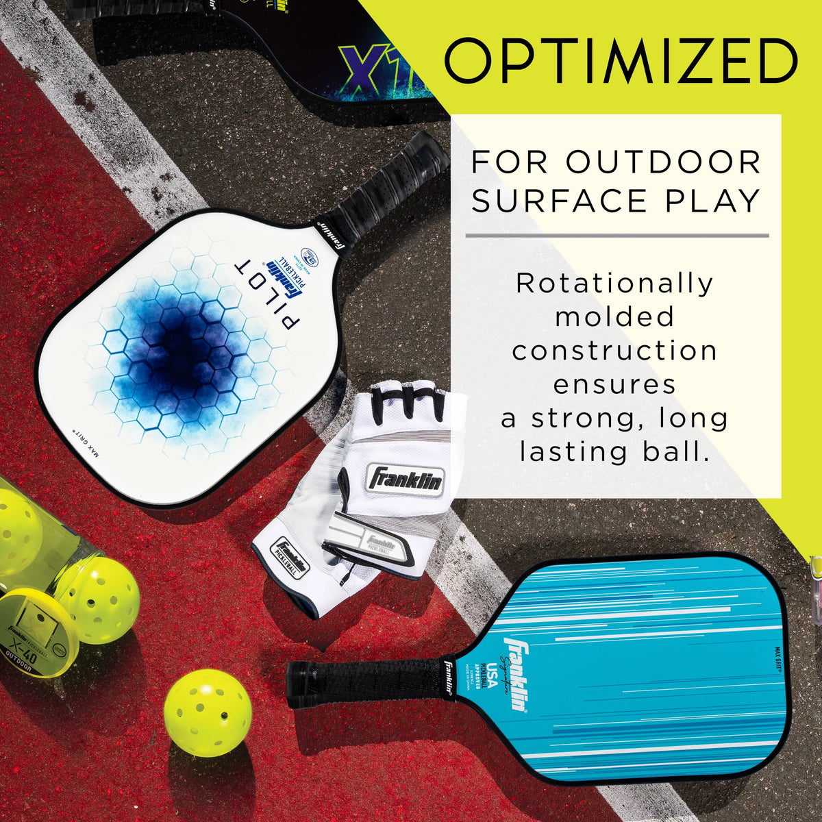 6 Pack Regulation Size Outdoor Pickleballs Q368