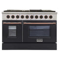 48 Pro-Style Propane Gas Dual Fuel Range in Black with Rose Gold Accents A726