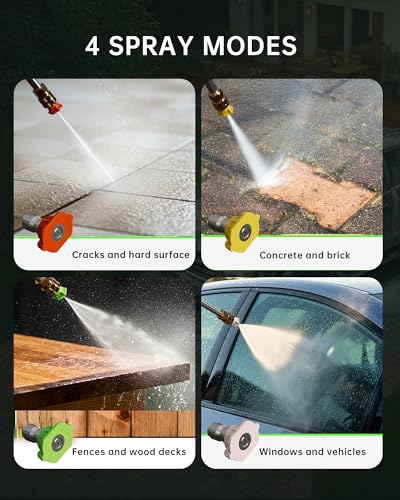 Electric Pressure Washer with 4 Quick Connect Nozzles S207