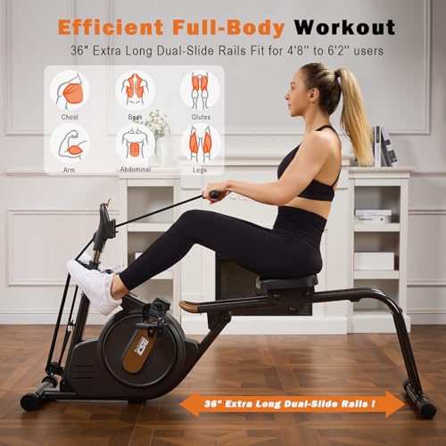 3 in 1 Rowing Machine with 350lb Weight Capacity A872887
