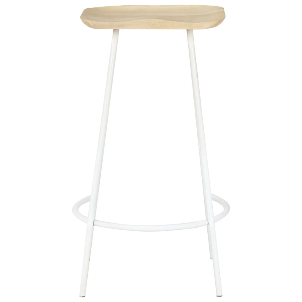 4 Piece Mango Wood Bar Stools with Footrest H1420