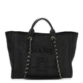 Mixed Fibers Calfskin Striped Medium Tote Black N961