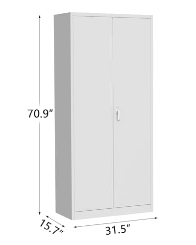 Black Metal Storage Cabinet with Doors and 4 Shelves K74289