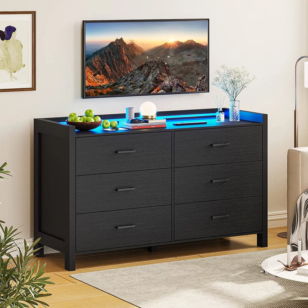 White 6 Drawer Wooden Dresser O610