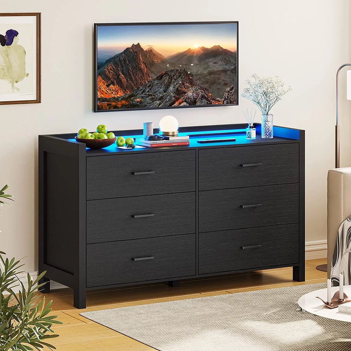 White 6 Drawer Wooden Dresser O610